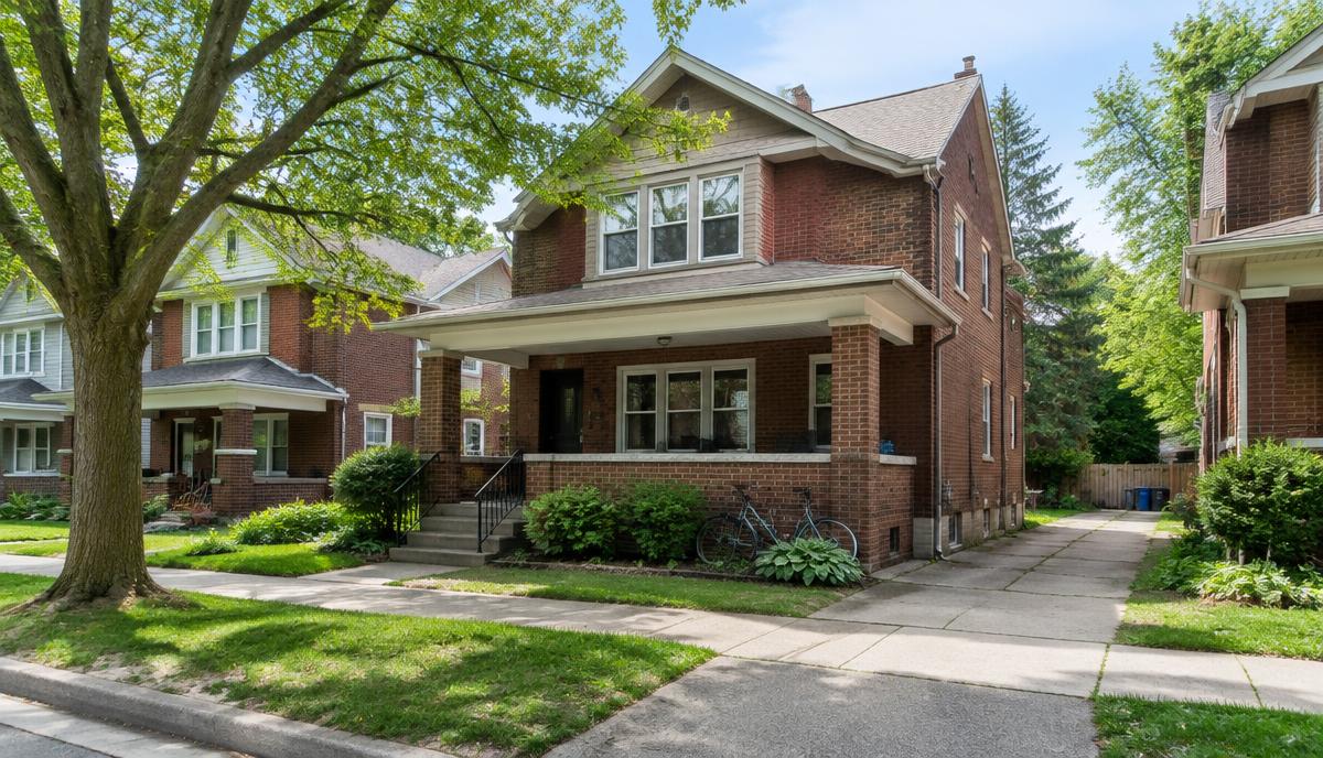 Brick student rental house in a mature Windsor, Ontario neighbourhood